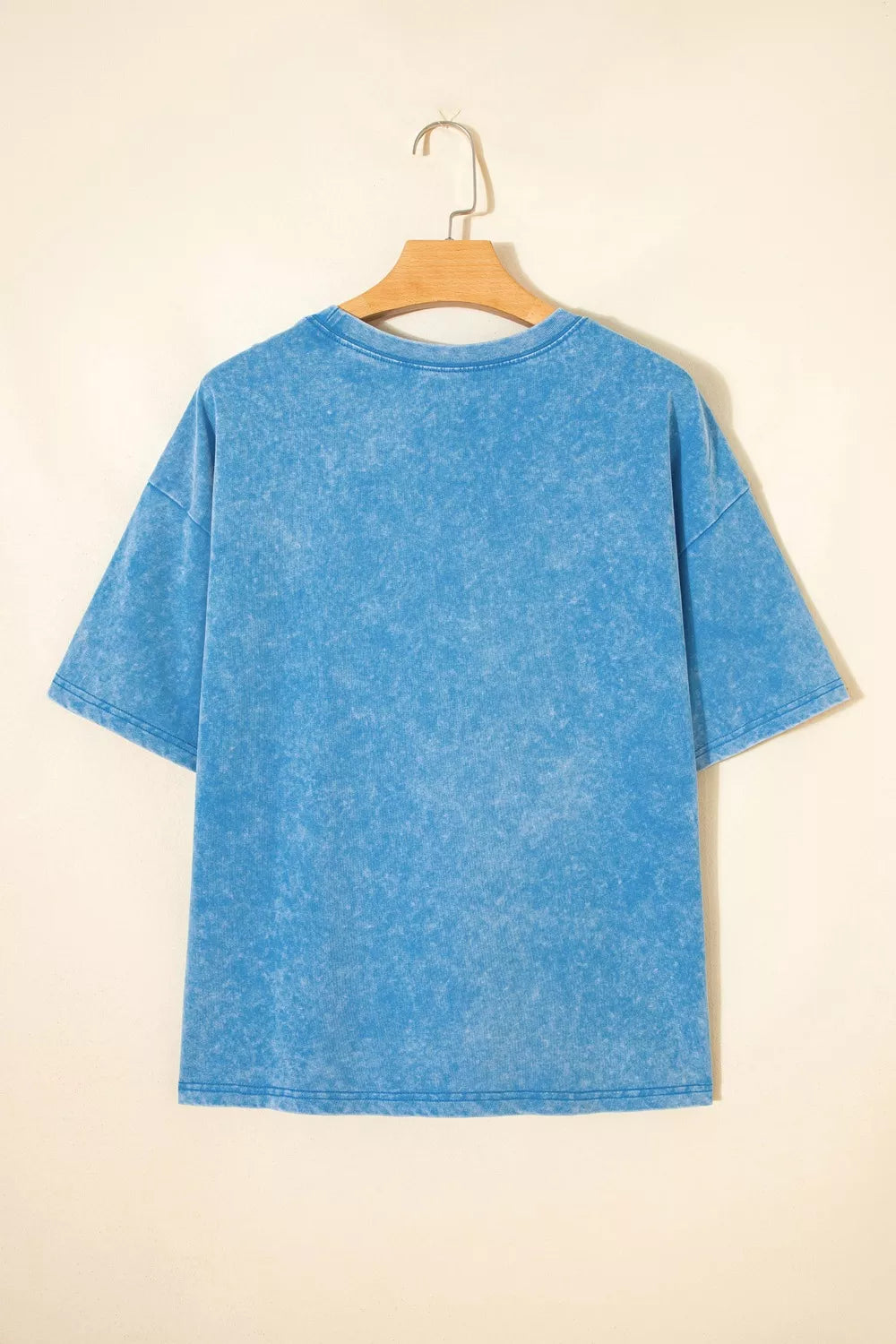 USA Star Print Acid Wash T-Shirt for Women