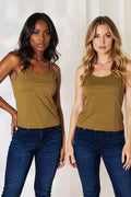 Round Neck Slim Cami Plus Size in Camel for Women