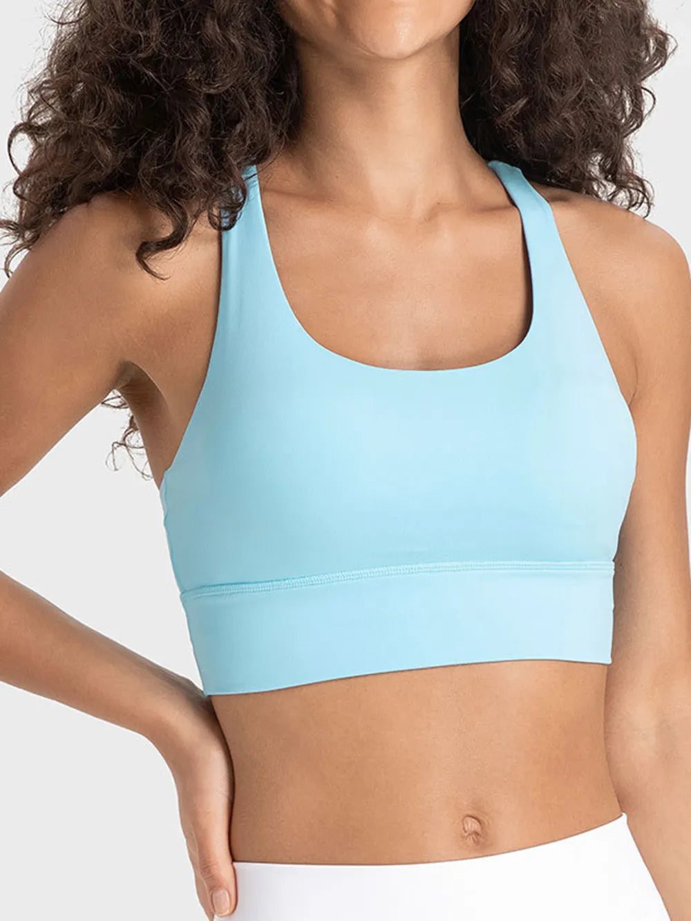 Crisscross Scoop Neck Active Tank in Green for Women
