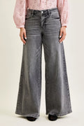 Mid Rise Palazzo Split Back Yoke in Gry for Women