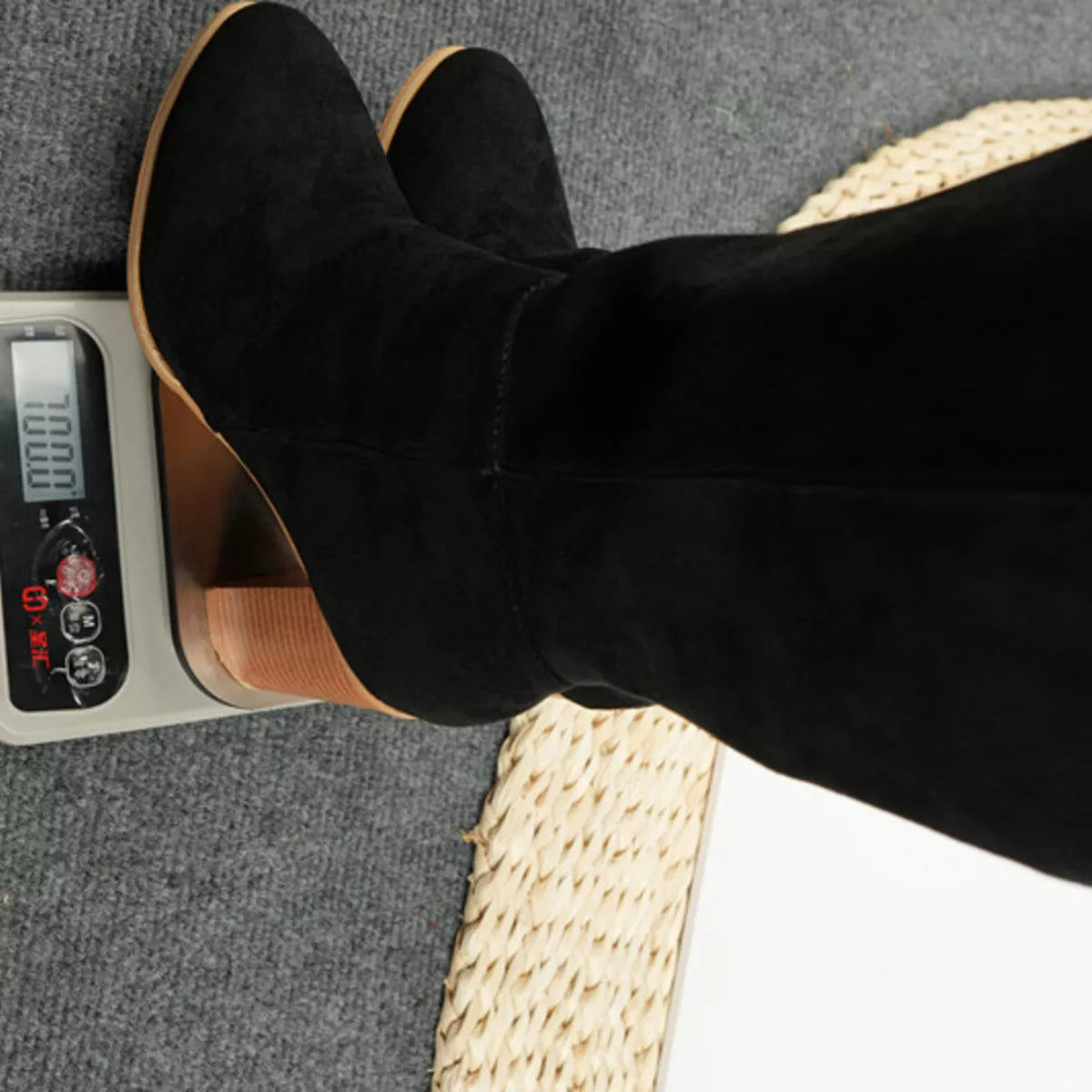 Point Toe Block Heels Boots in Relaxed in Khaki for Women