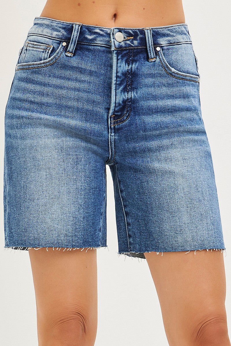 Tummy Control High Rise Raw Cut Hem Jhorts for Women