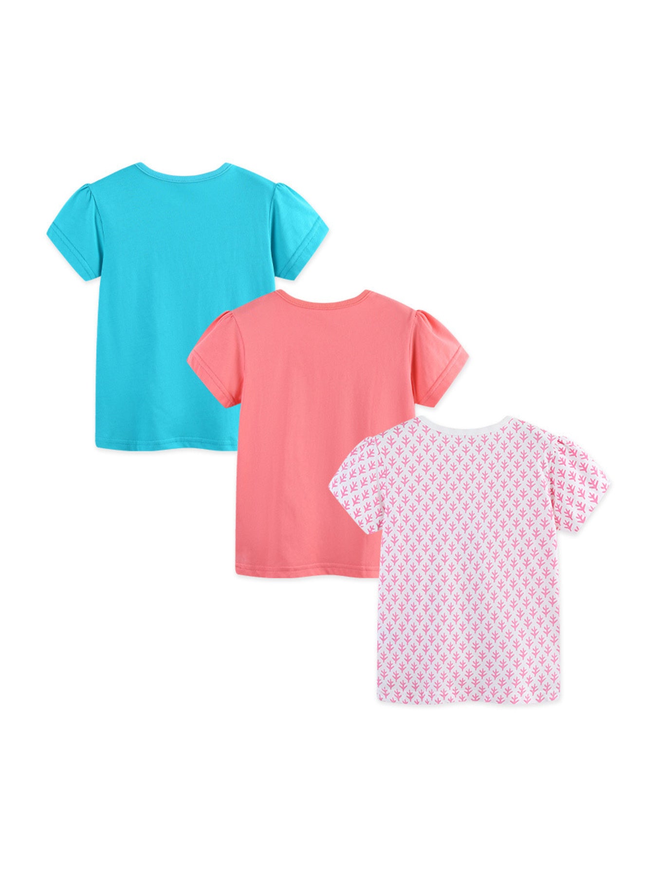 Graphic Short Sleeve T-Shirt 3-Piece Set for Girls