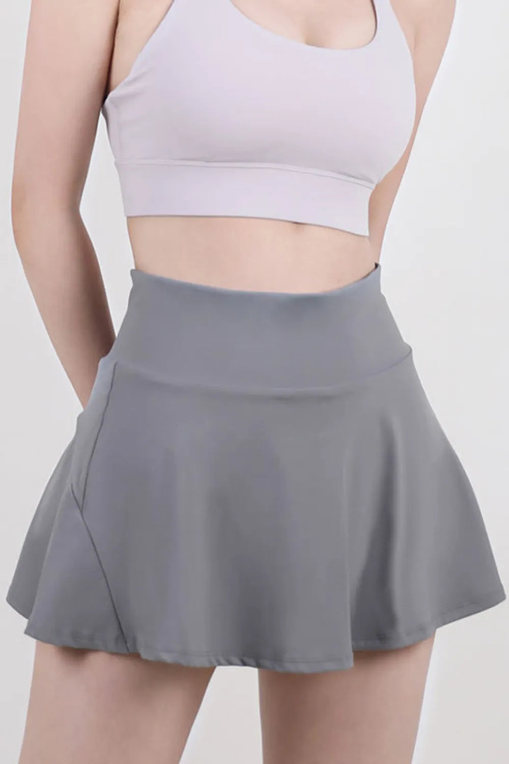 High Waist Pleated Active Skirt in Hot Pink for Women