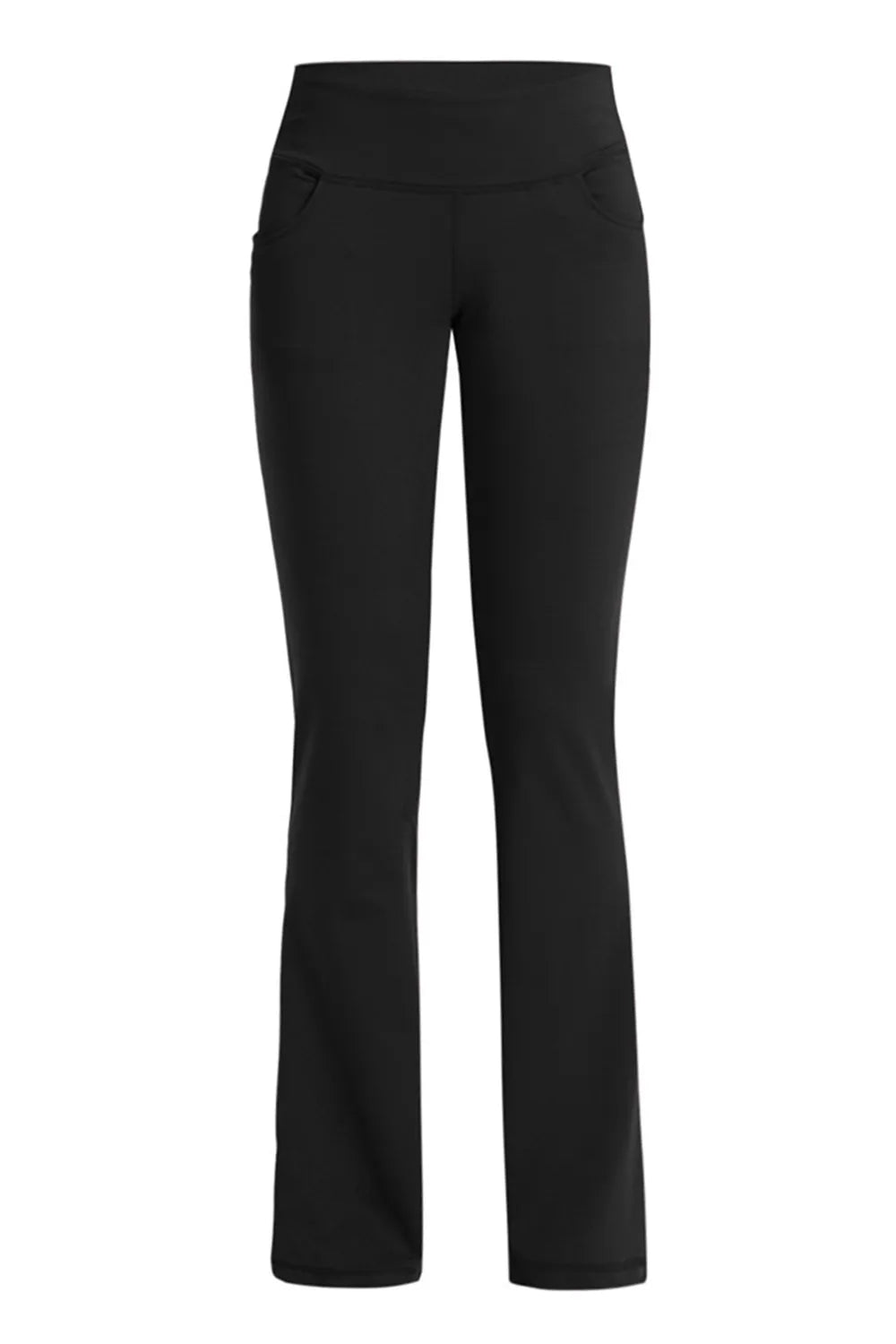 Pocketed High Waist Active Pants in Black for Women