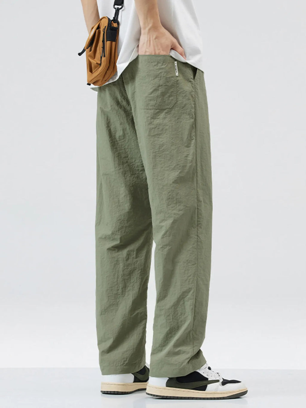 Lightweight Wide Leg Casual Pants Plus Size in Dark Gray for Men
