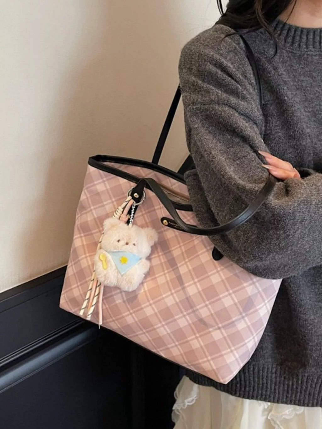 Plaid Pattern Shoulder Bag for Women