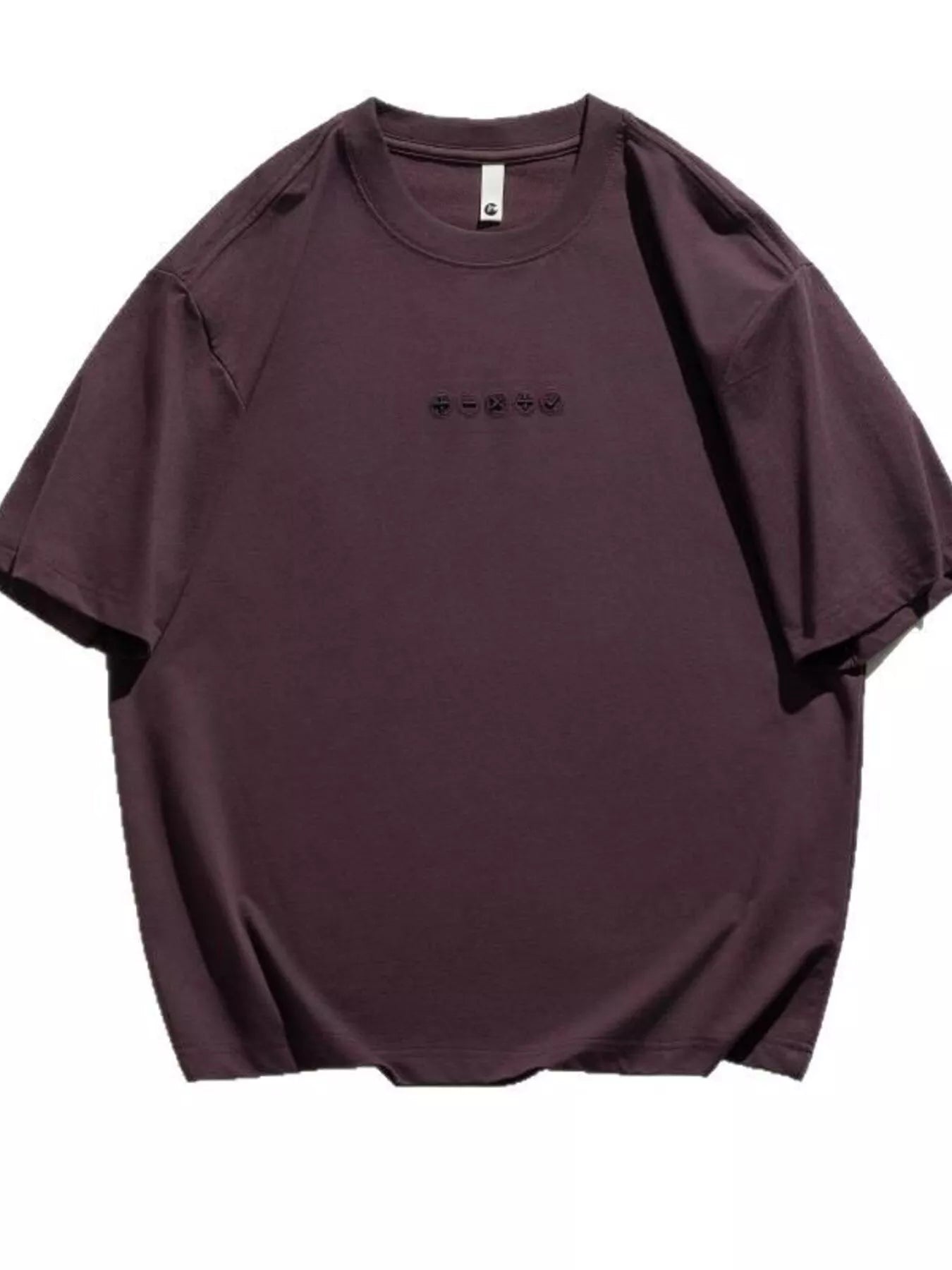 Plus Size Round Neck Relaxed Fit T-Shirt in Purple for Men