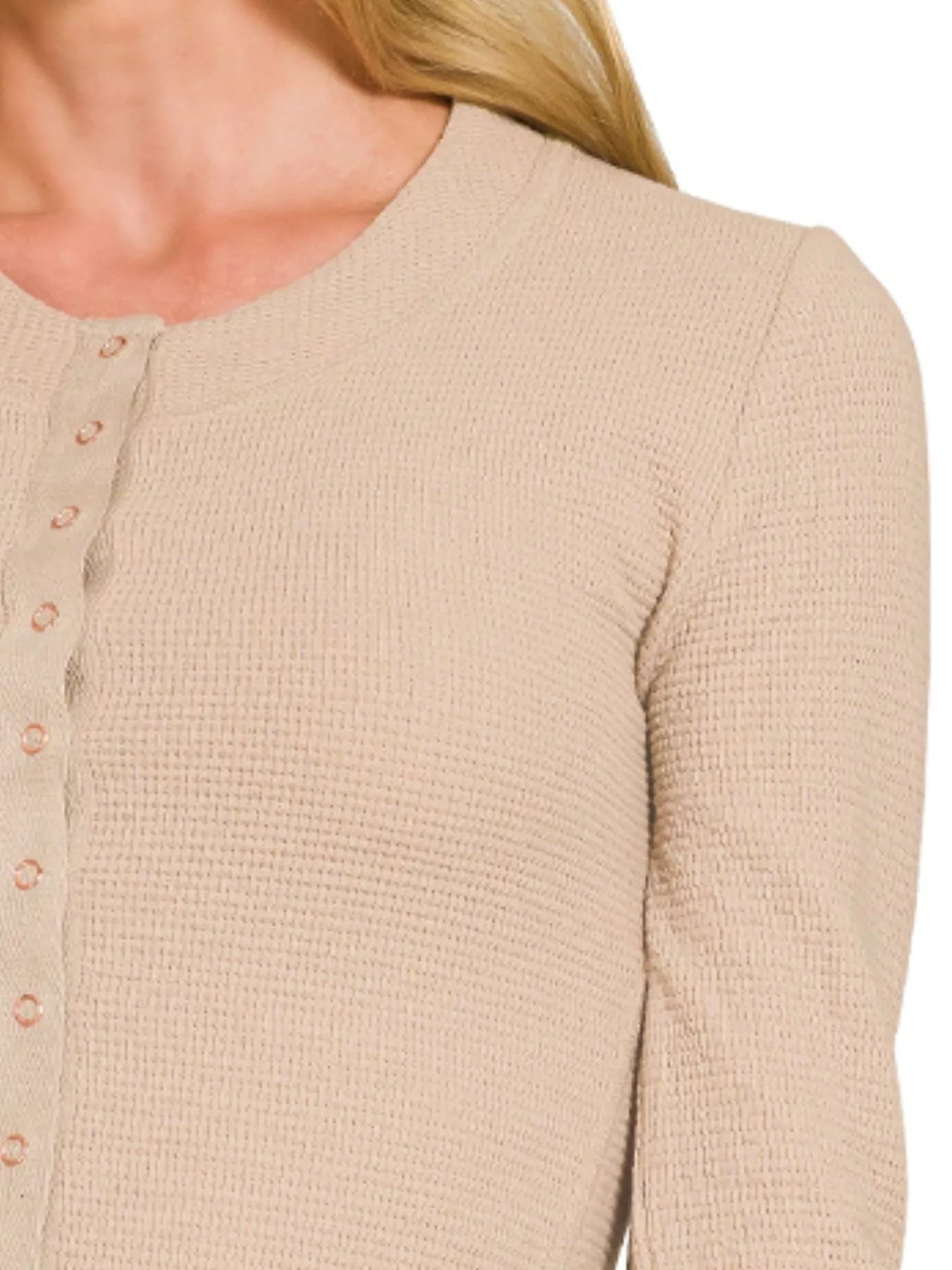 Double Knit Snap Button Shirts in Cocoa for Women