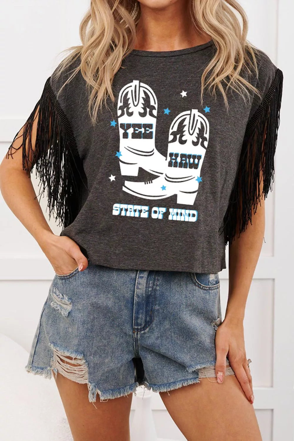 State of Mind Boots Graphic T-Shirt in Black for Women