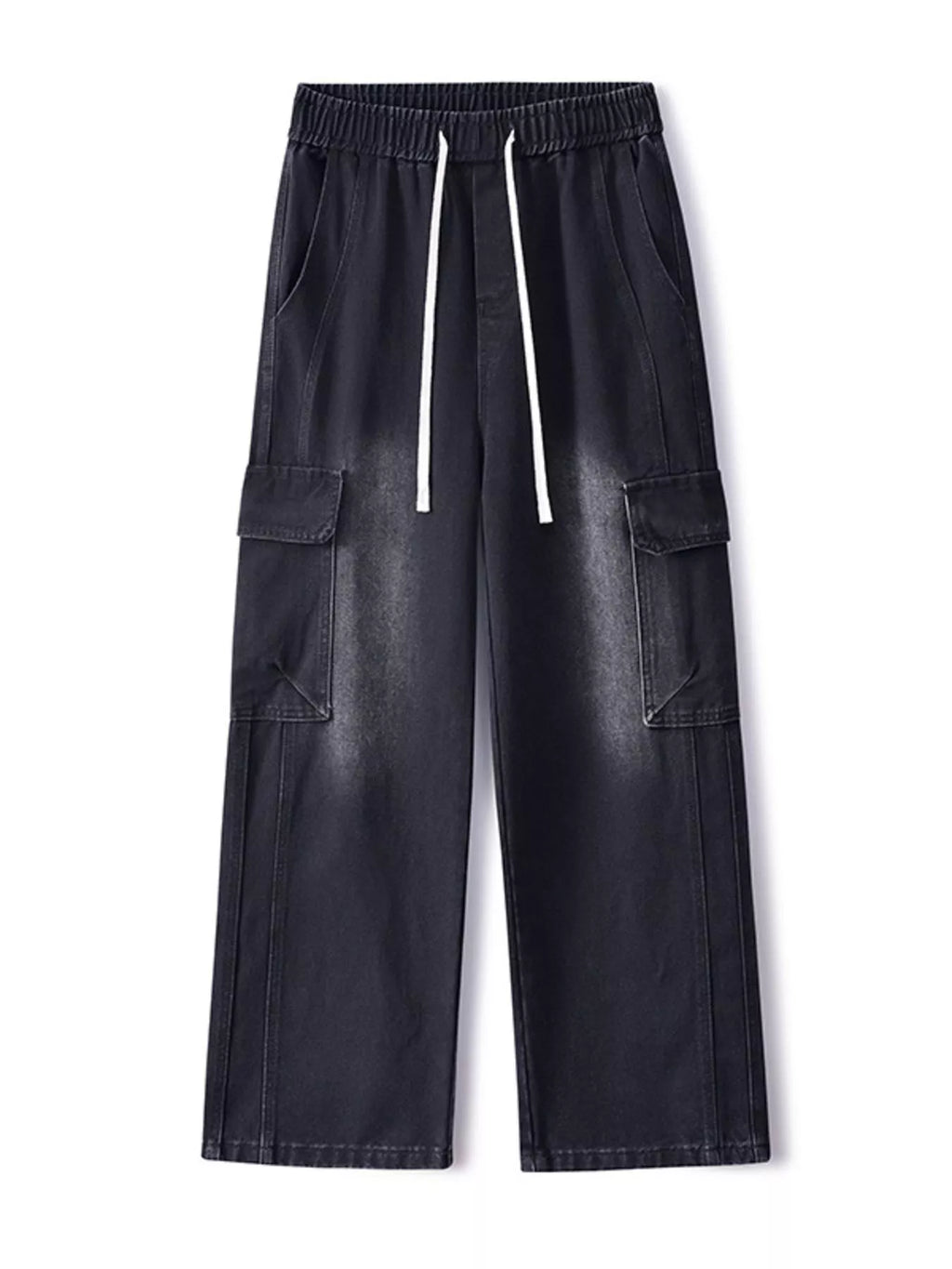 Wide Leg Cargo Jeans Plus Size in Vintage Blue for Men