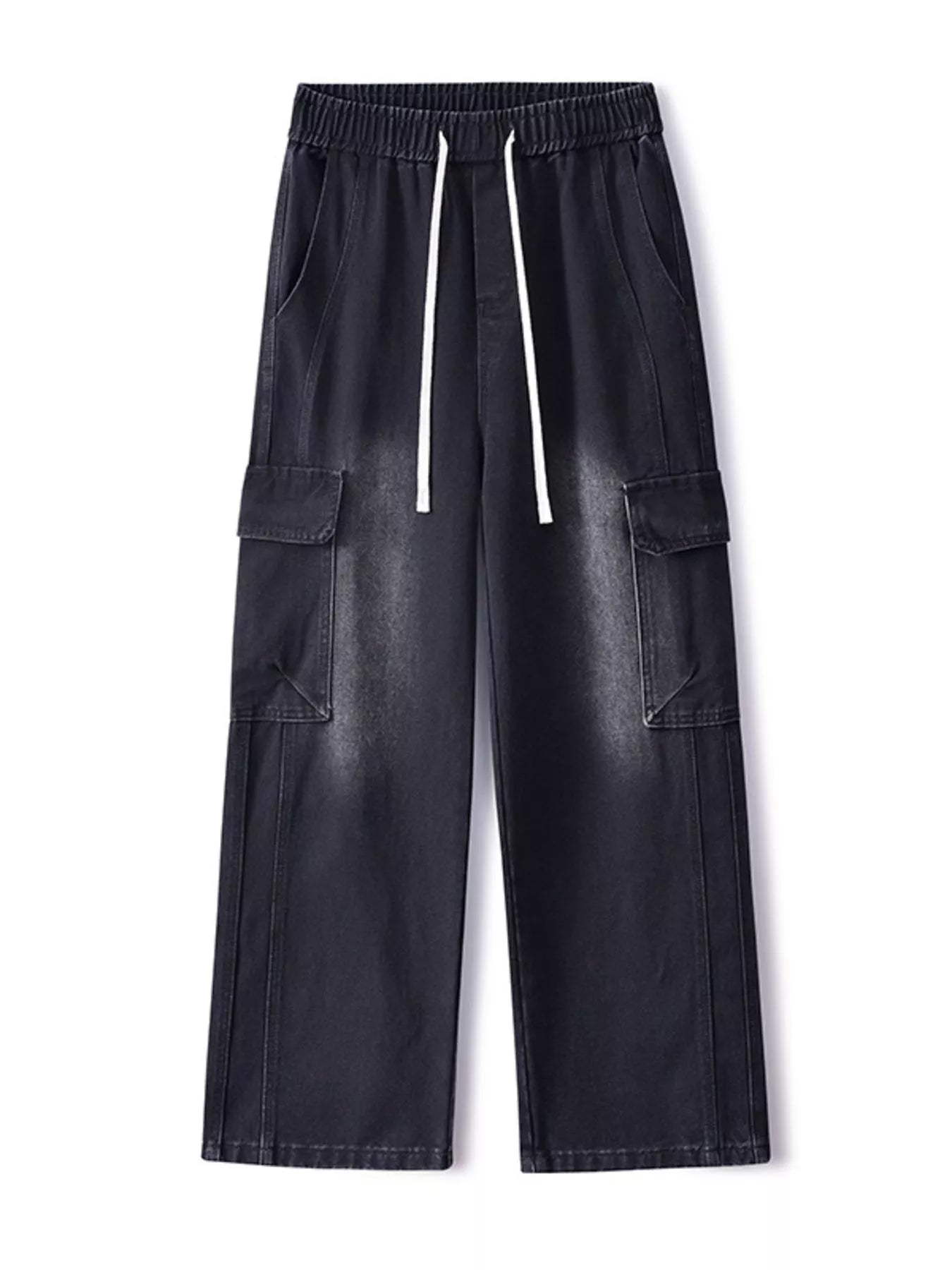 Wide Leg Cargo Jeans Plus Size in Vintage Blue for Men
