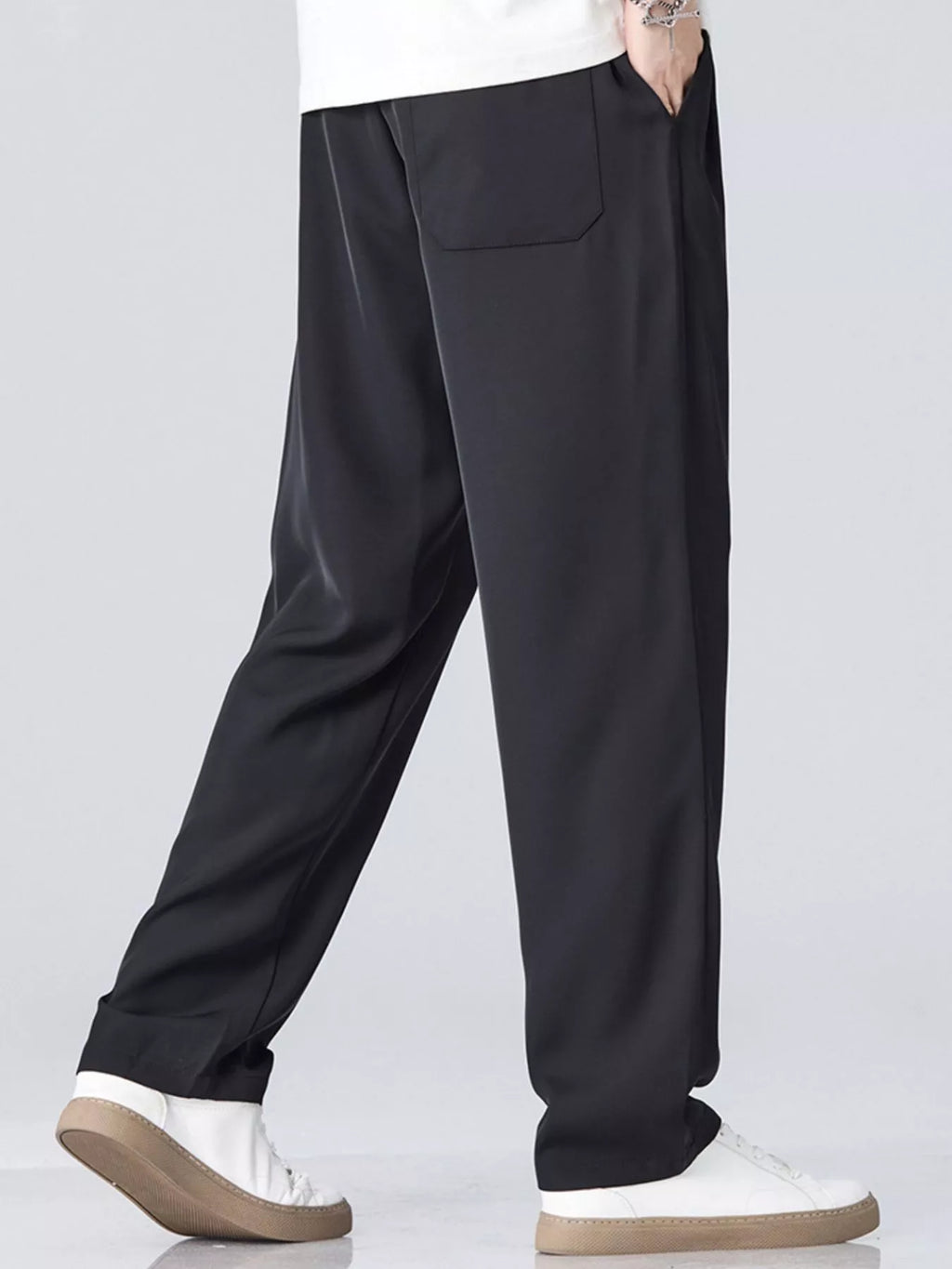 Wide Leg Pants in Dark Gray for Men