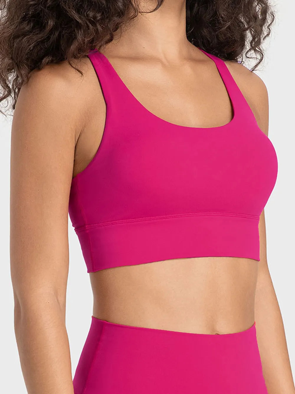 Crisscross Scoop Neck Active Tank in Green for Women