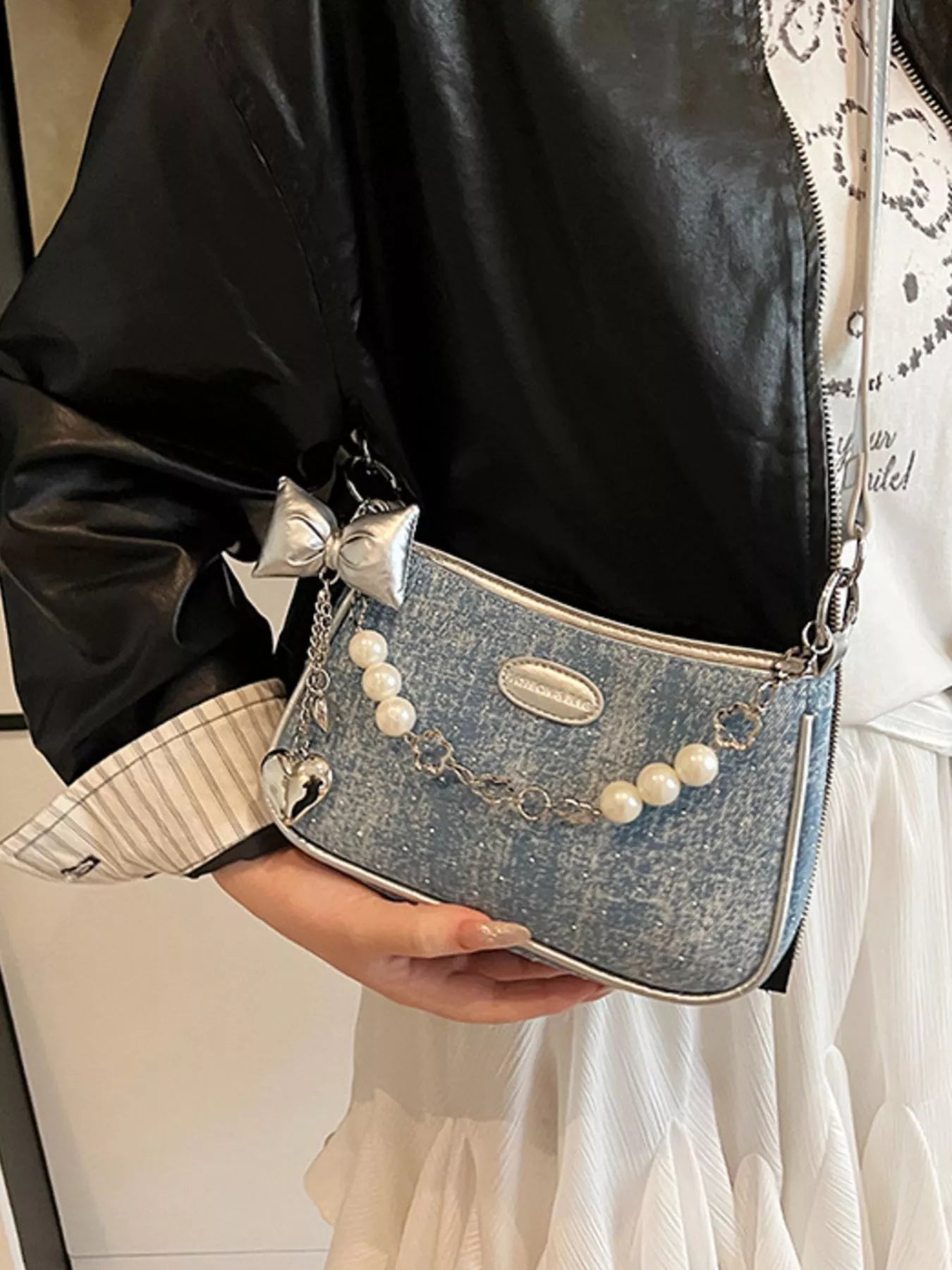 Pearl Chain Shoulder Bag for Women