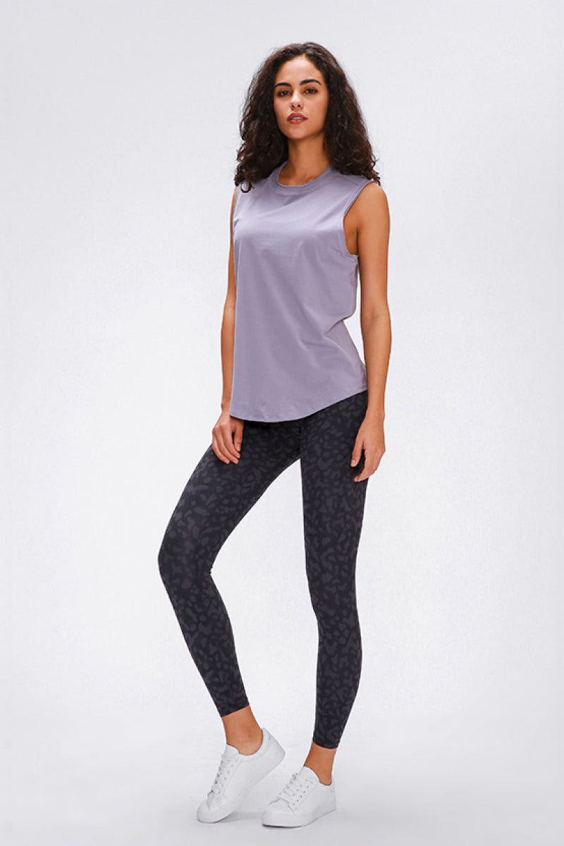 Wide Seamless Band Waist Sports Leggings in Mocha for Women