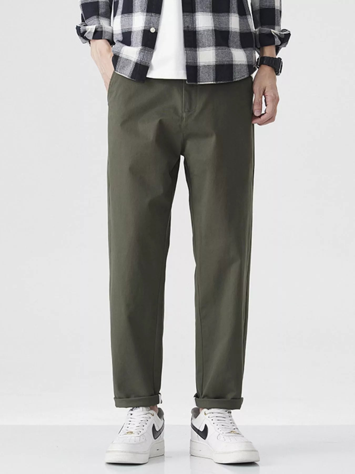 Loose Fit Pants in Dark Gray for Men