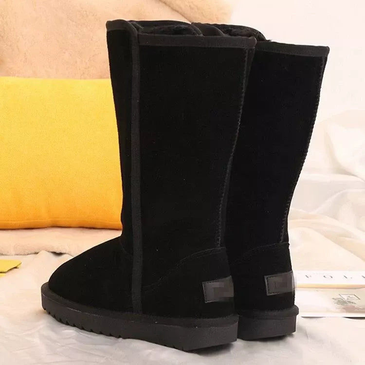 Knee-High Boots with Zipper in Silt Gray for Women