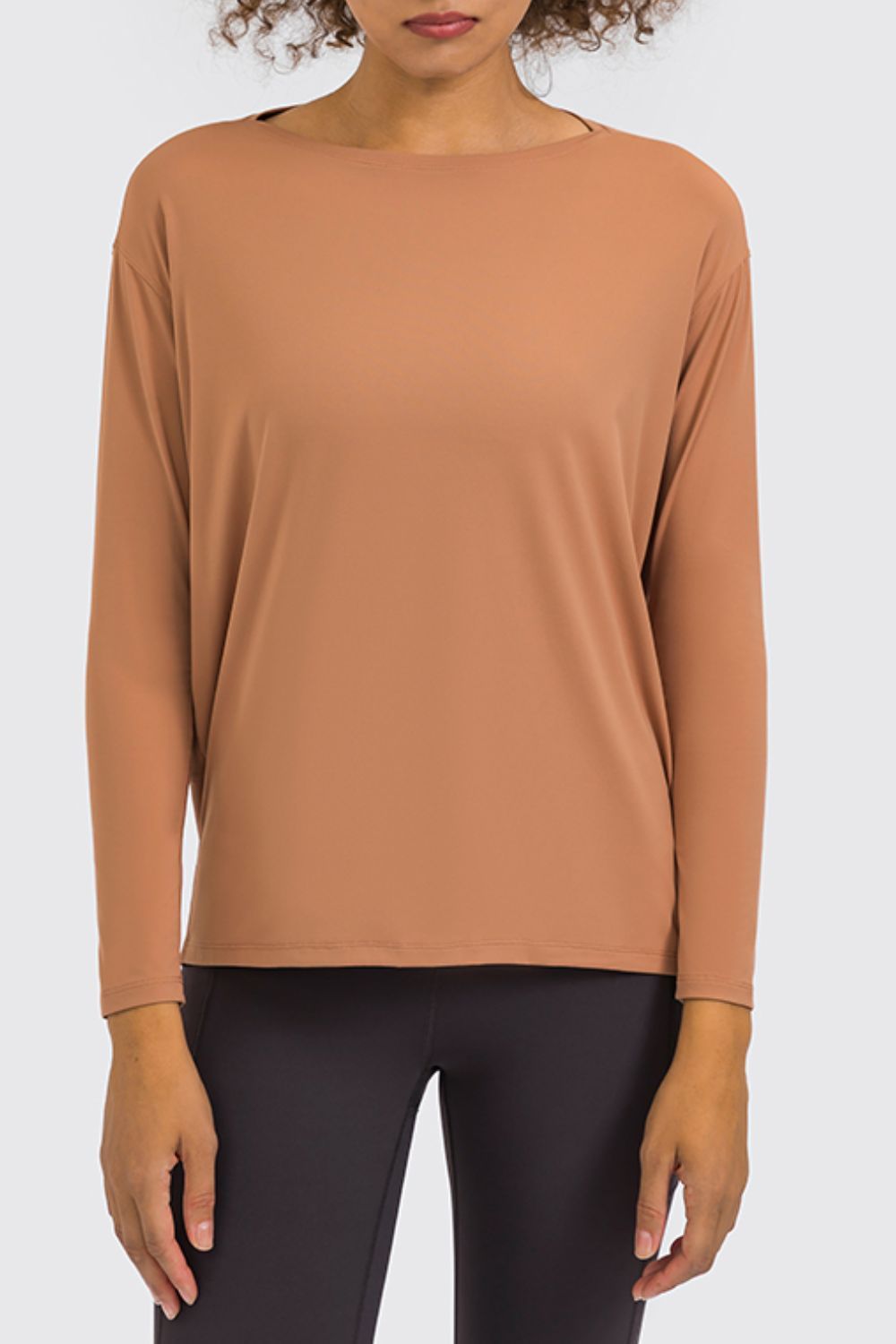Loose Fit Active Top in Black for Women
