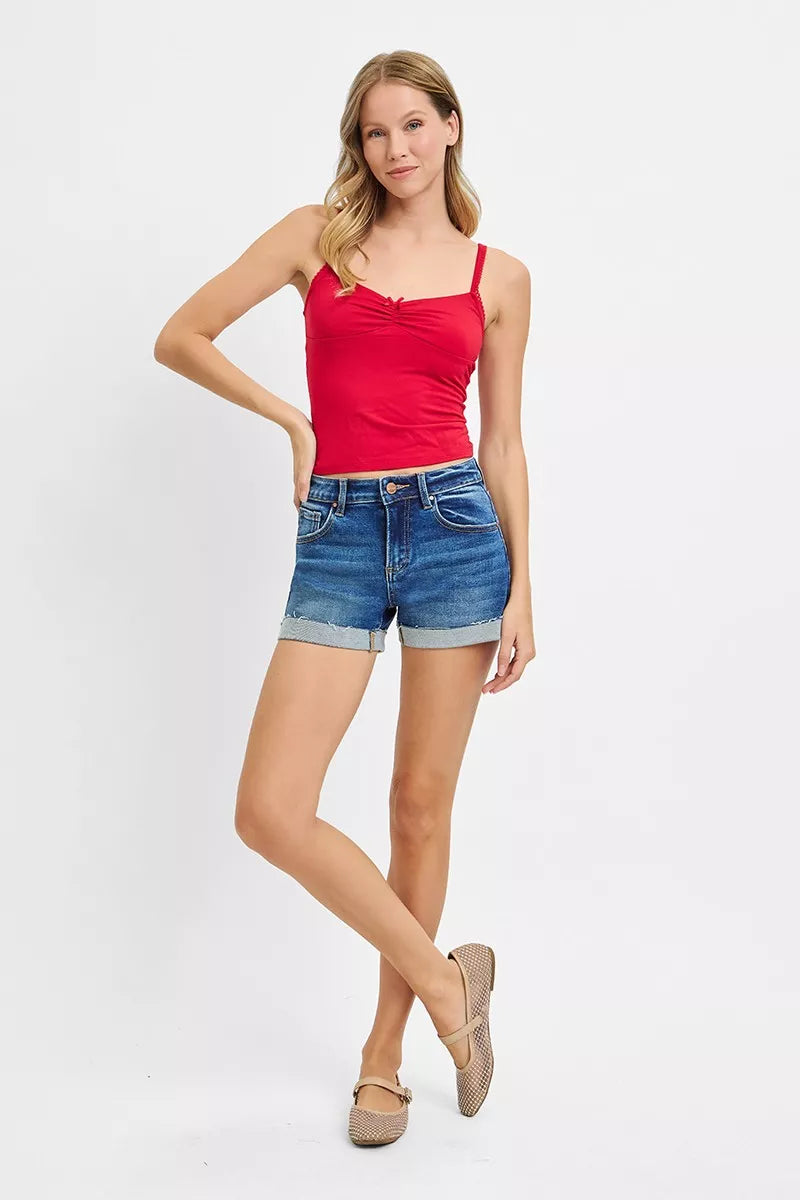 Low Rise Cuffed Shorts for Women