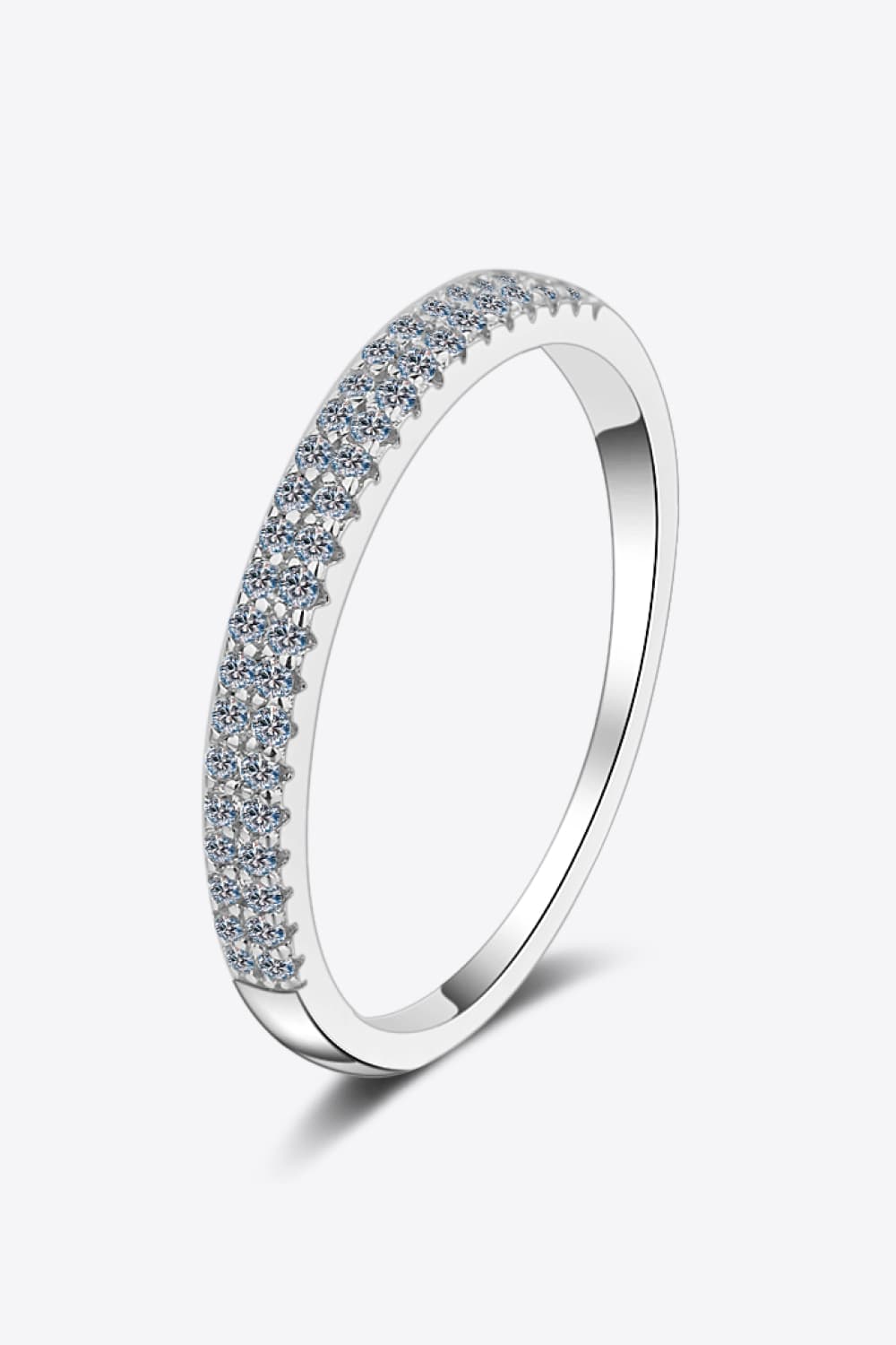 Moissanite 925 Sterling Silver Half-Eternity Ring for Women