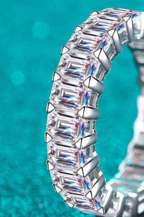 10.5 Carat Moissanite Rhodium-Plated Ring in Silver for Women
