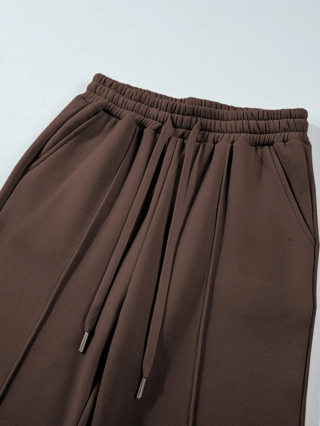 Collared Sweatshirt and High Waist Pants Active Set in Black for Women