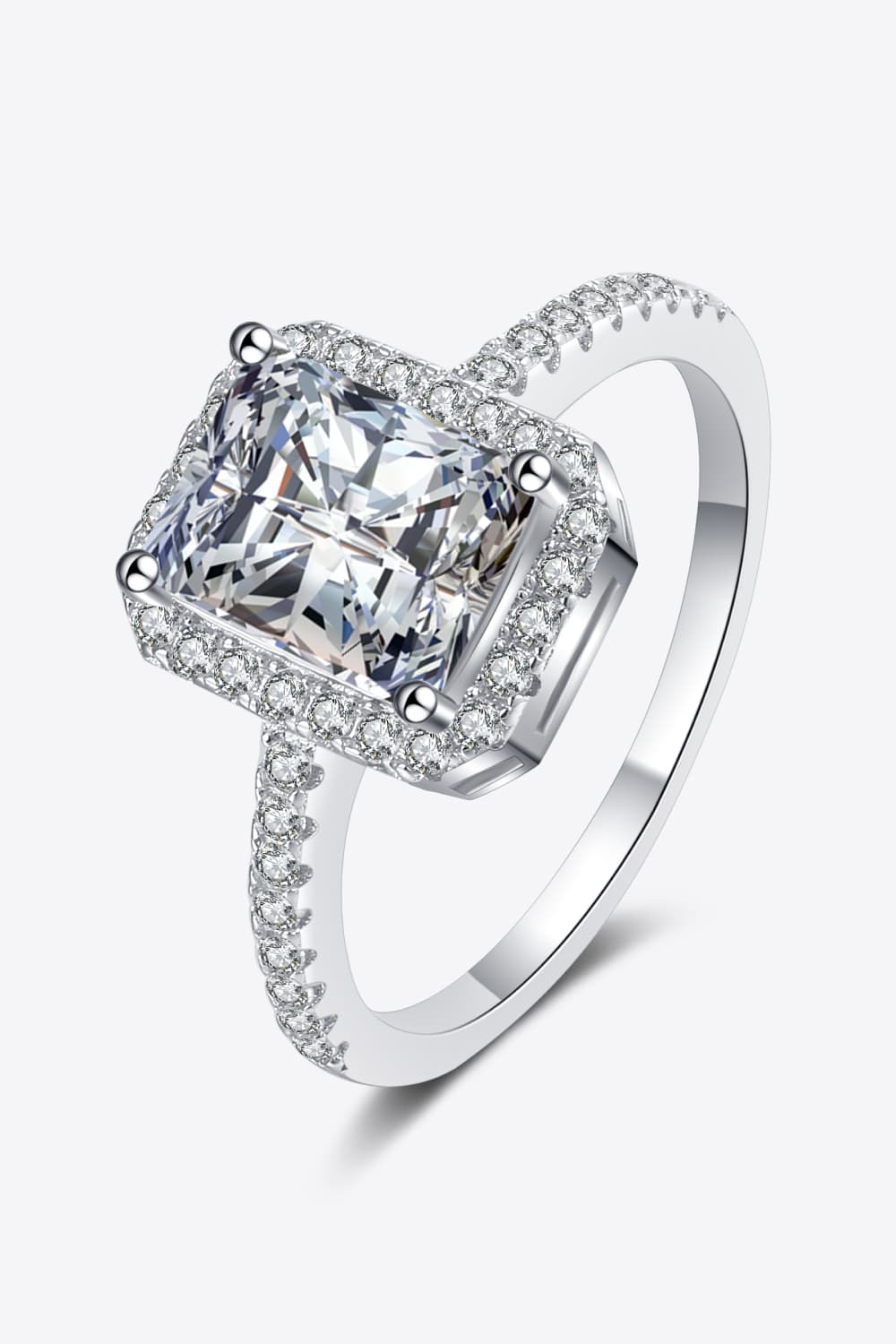 2 Carat Moissanite 925 Sterling Silver Halo Ring for Women
