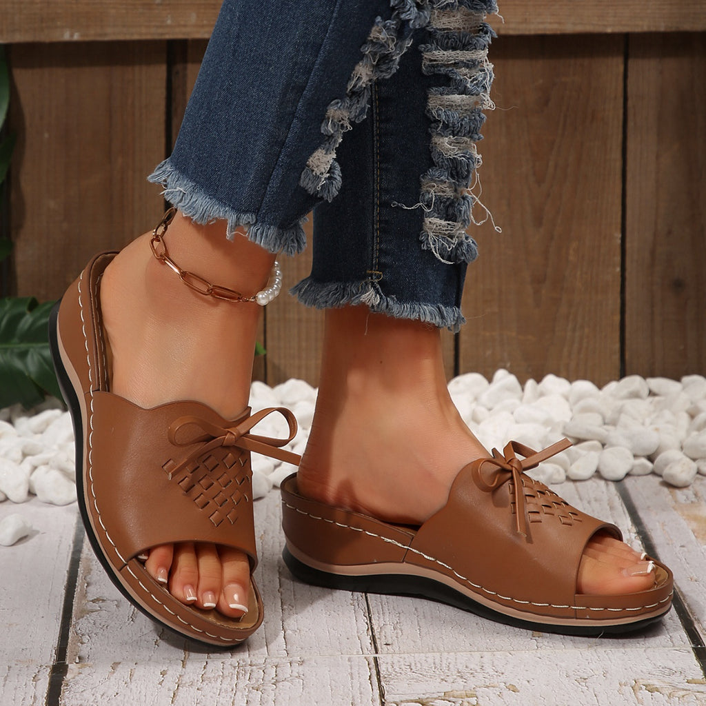 Open Toe Wedge Sandals in Light Pink in Blue for Women