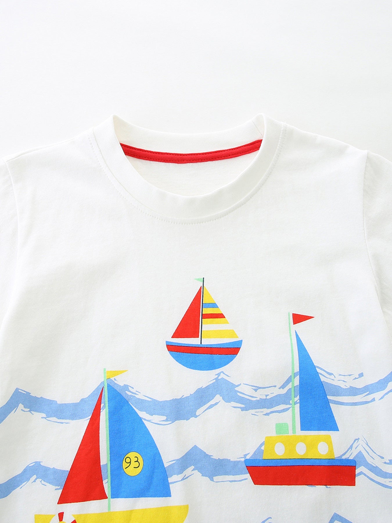 Nautical Adventure Tee and Shorts Set in White for Boys