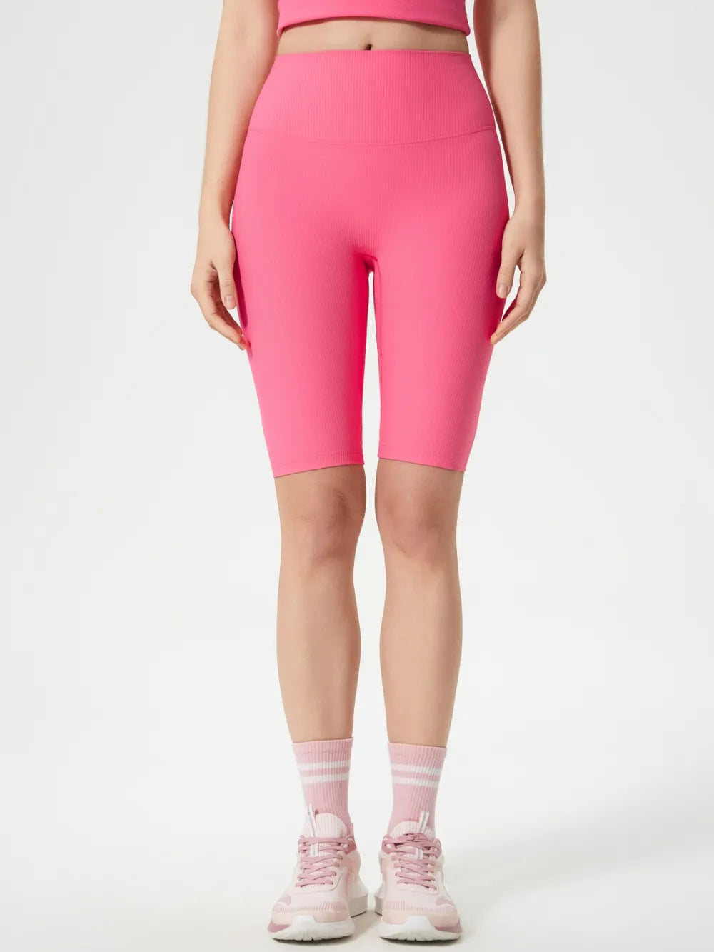 High Waist Active Shorts in Gray in Strawberry for Women
