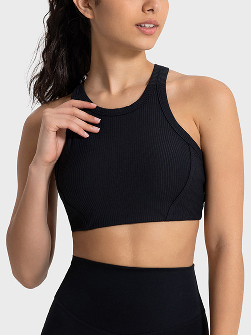 Wide Strap Cropped Sport Tank in Sage for Women