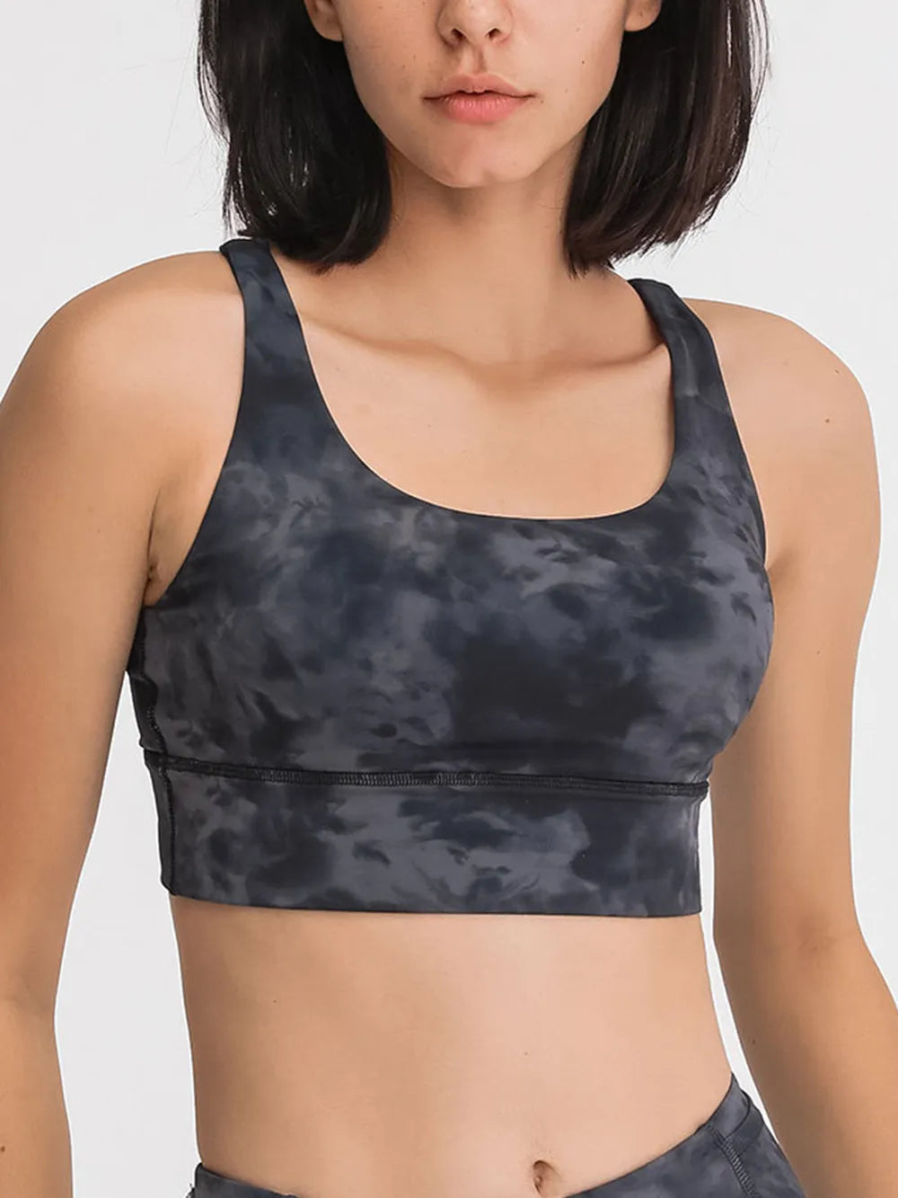 Crisscross Scoop Neck Active Tank in Royal Blue for Women