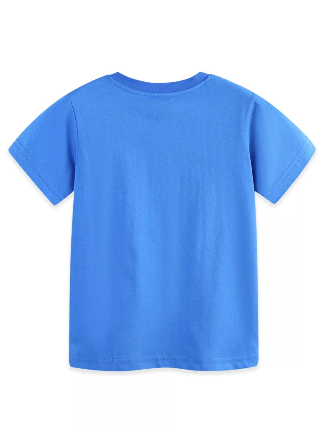 Animal Print Crew Neck T-Shirt in Blue for Boys