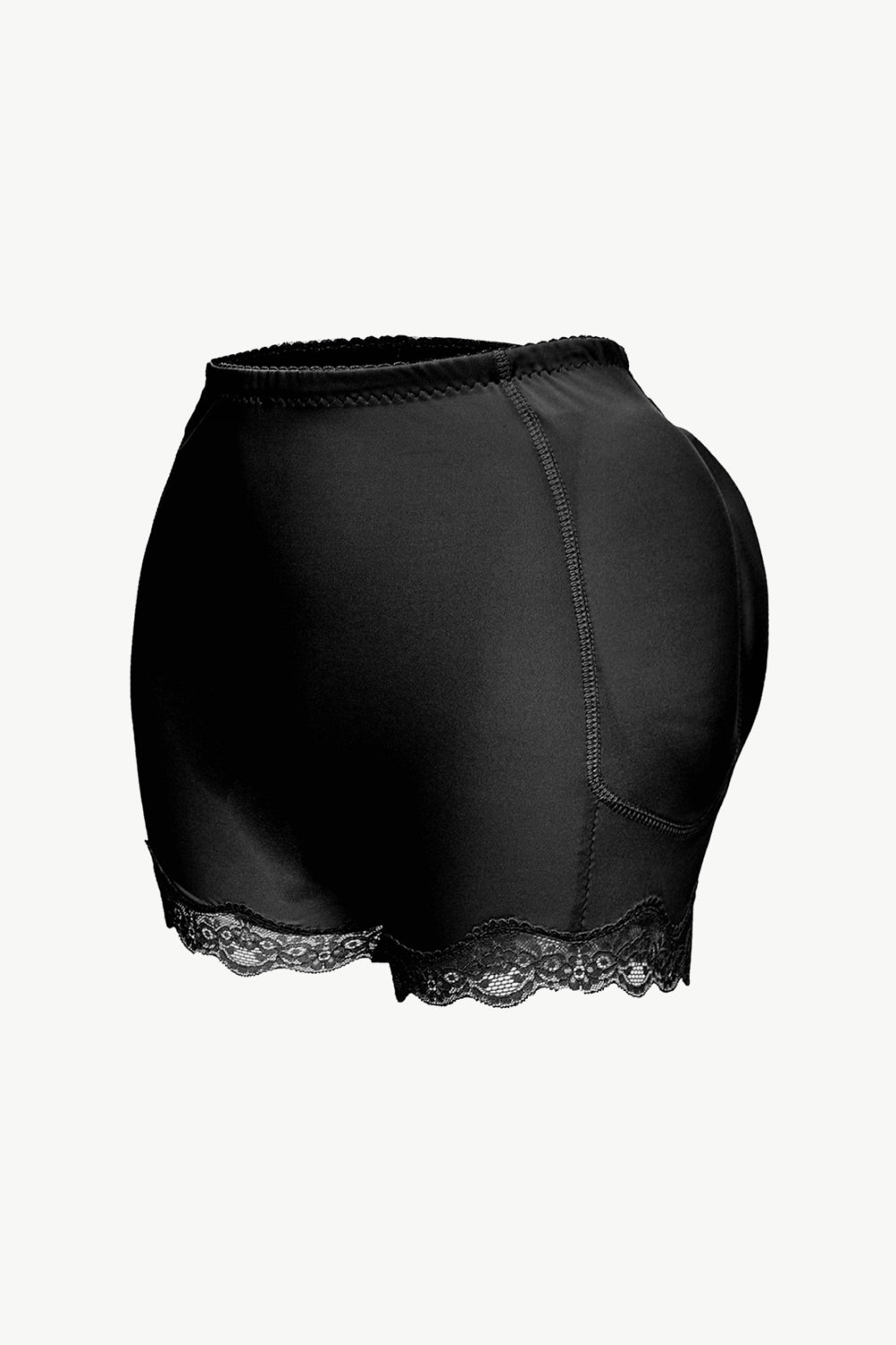 Plus Size Lace Trim Shaping Shorts in Black for Women