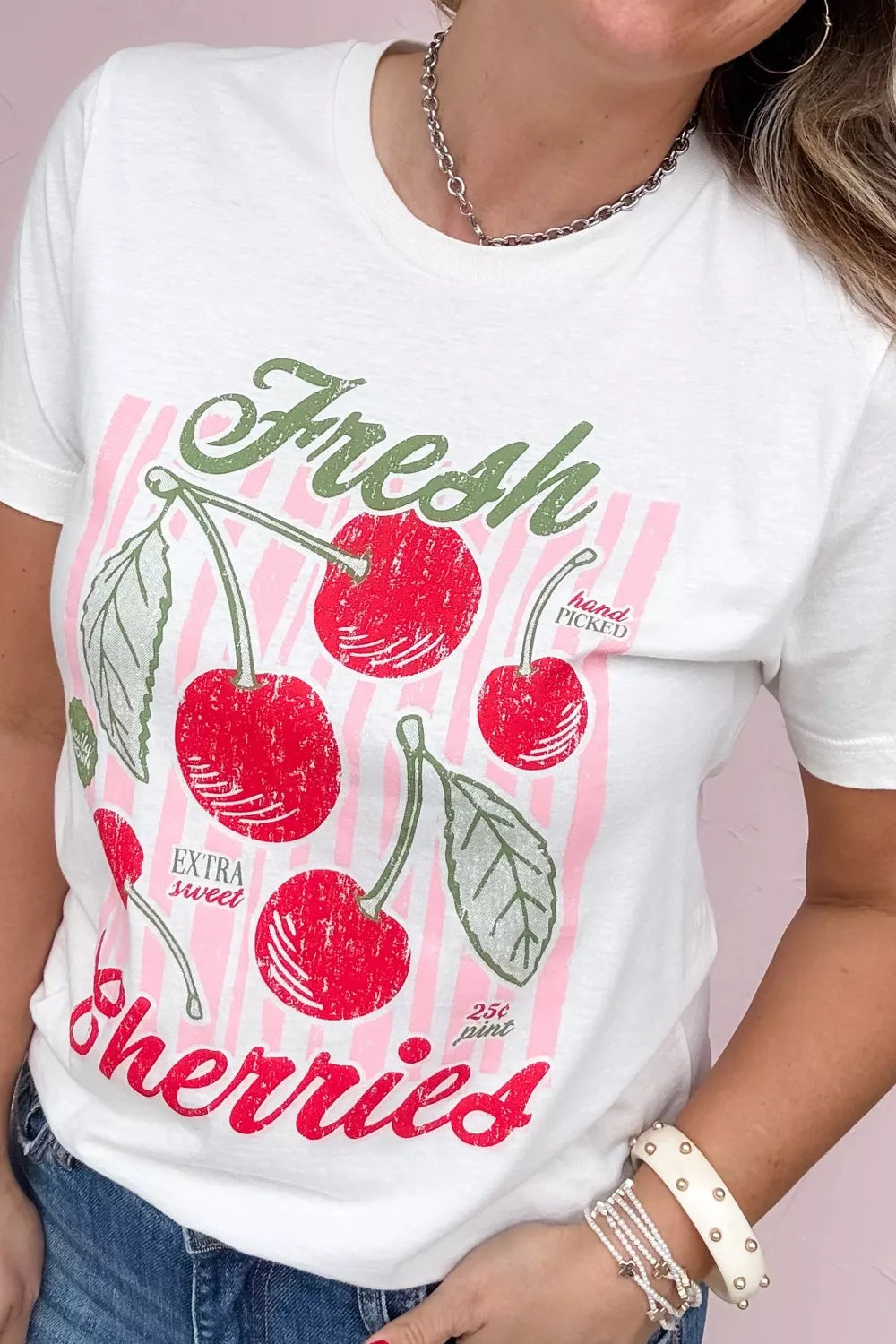 Fresh Cherries Graphic Oversized T-Shirt for Women