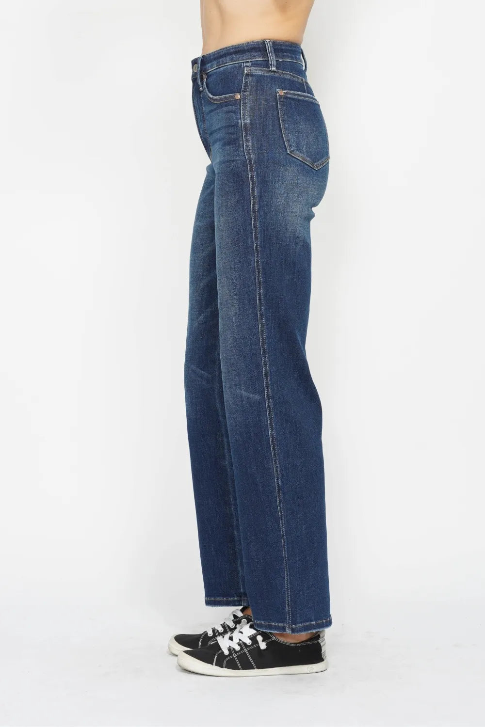 Plus Size High Waist Tummy Control Jeans in Dark for Women