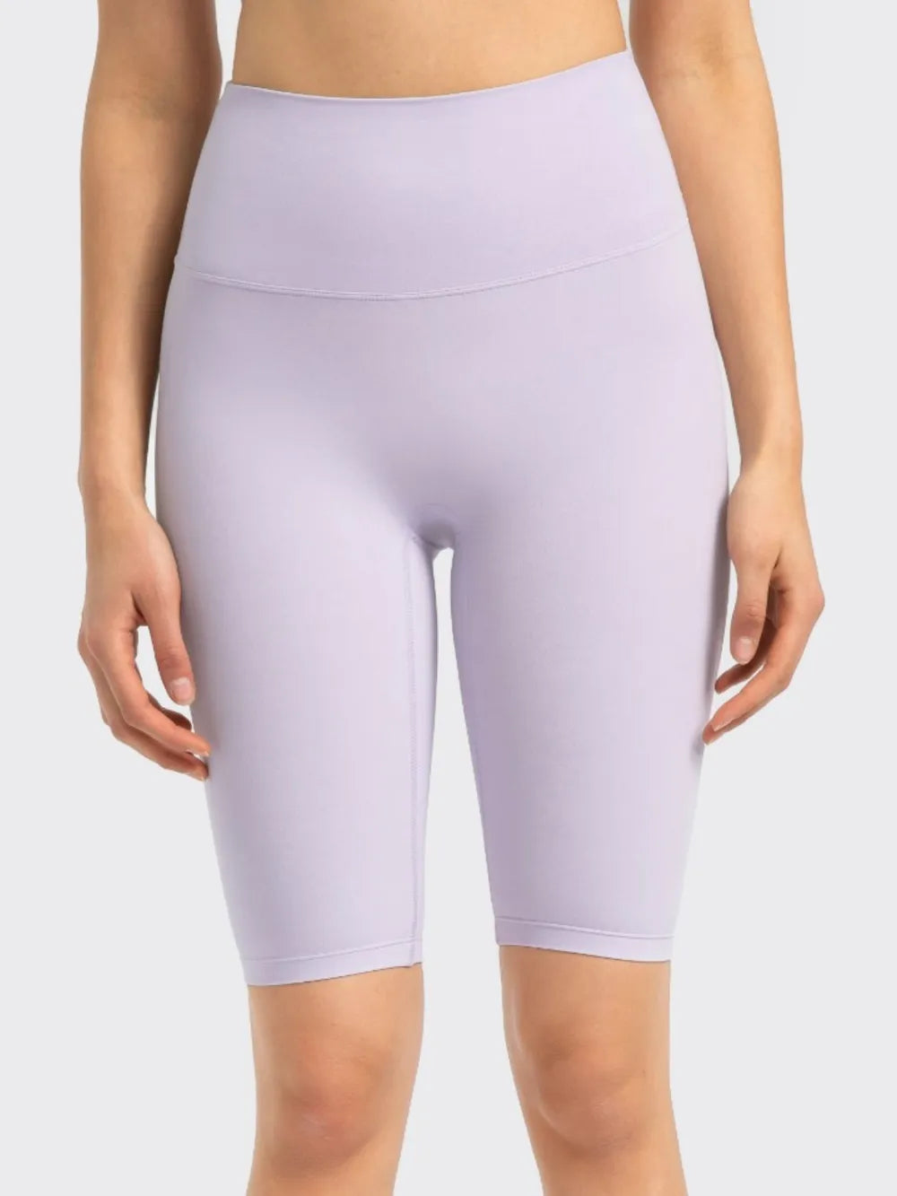 High Rise Wide Waistband Active Shorts in Dark Gray in Gum Leaf for Women