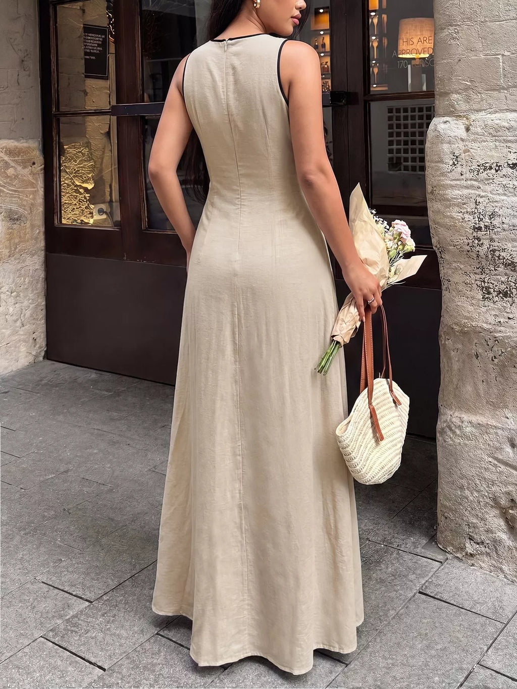 V-Neck Sleeveless Maxi Dress for Women