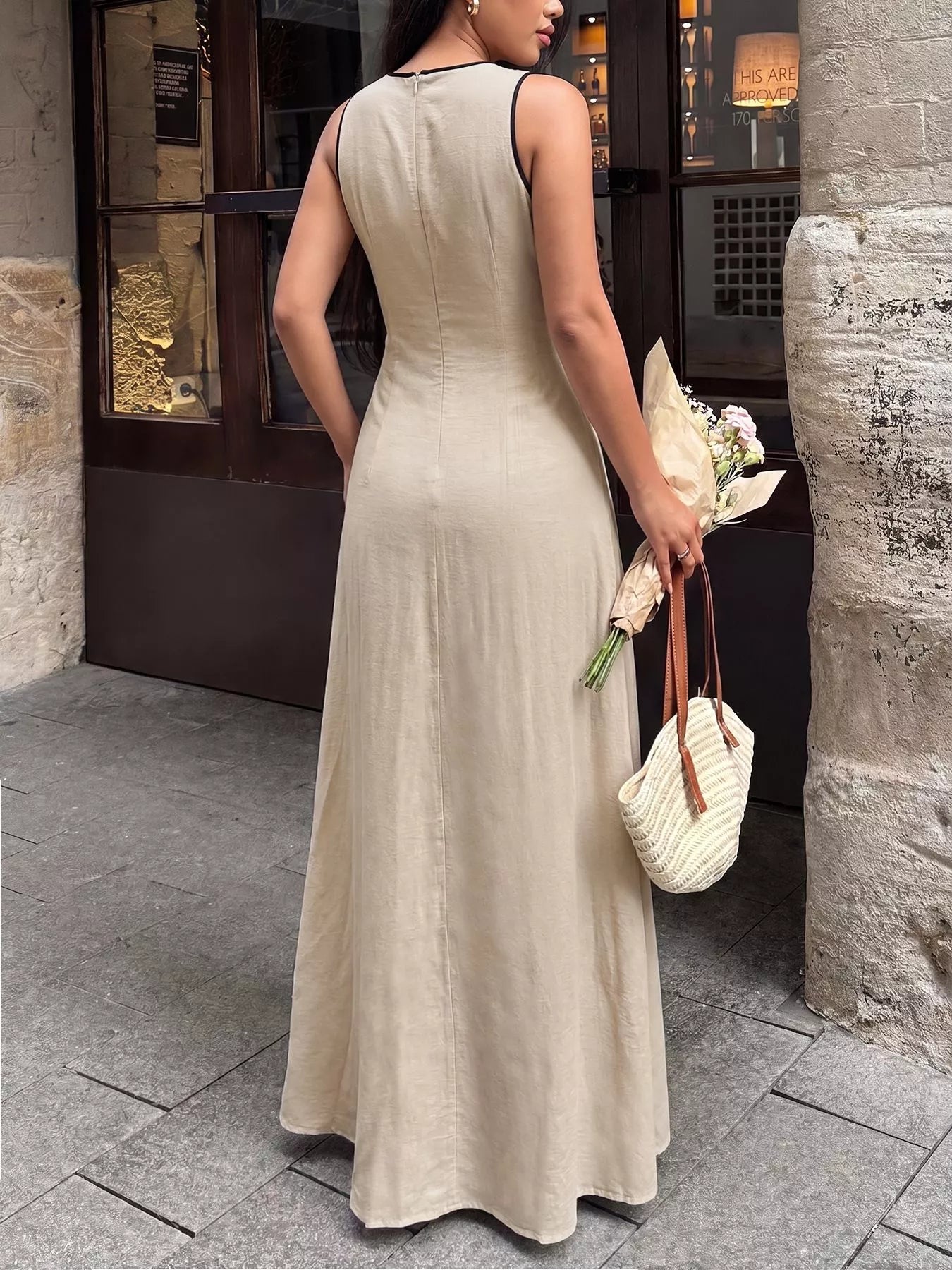 V-Neck Sleeveless Maxi Dress for Women