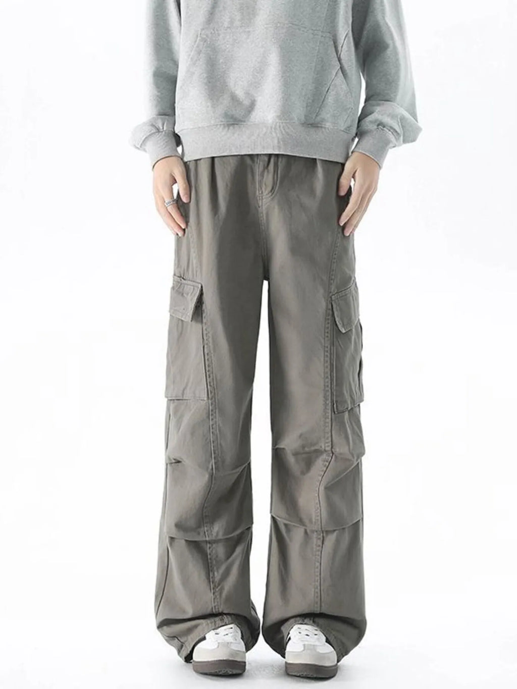 Loose Fit Cargo Pants in Dark Gray for Men
