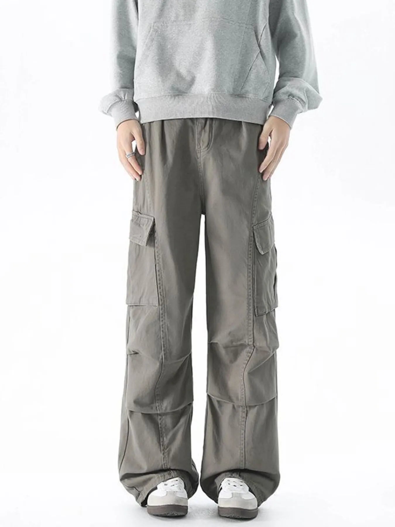 Loose Fit Cargo Pants in Dark Gray for Men