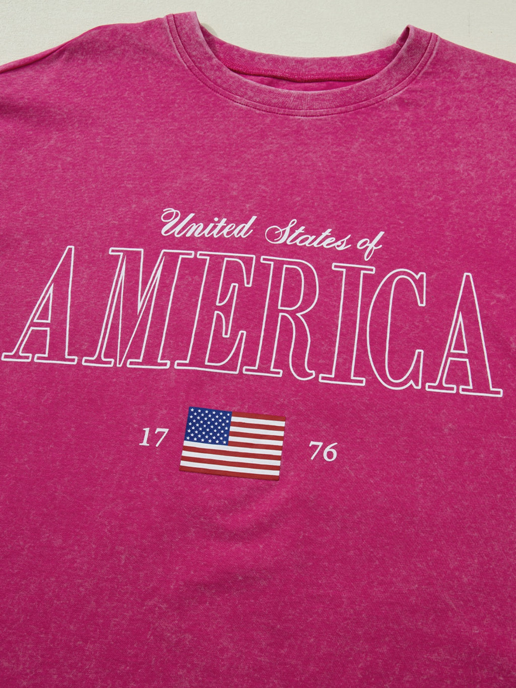 America 1776 Graphic Mineral Wash Cotton Tee for Women