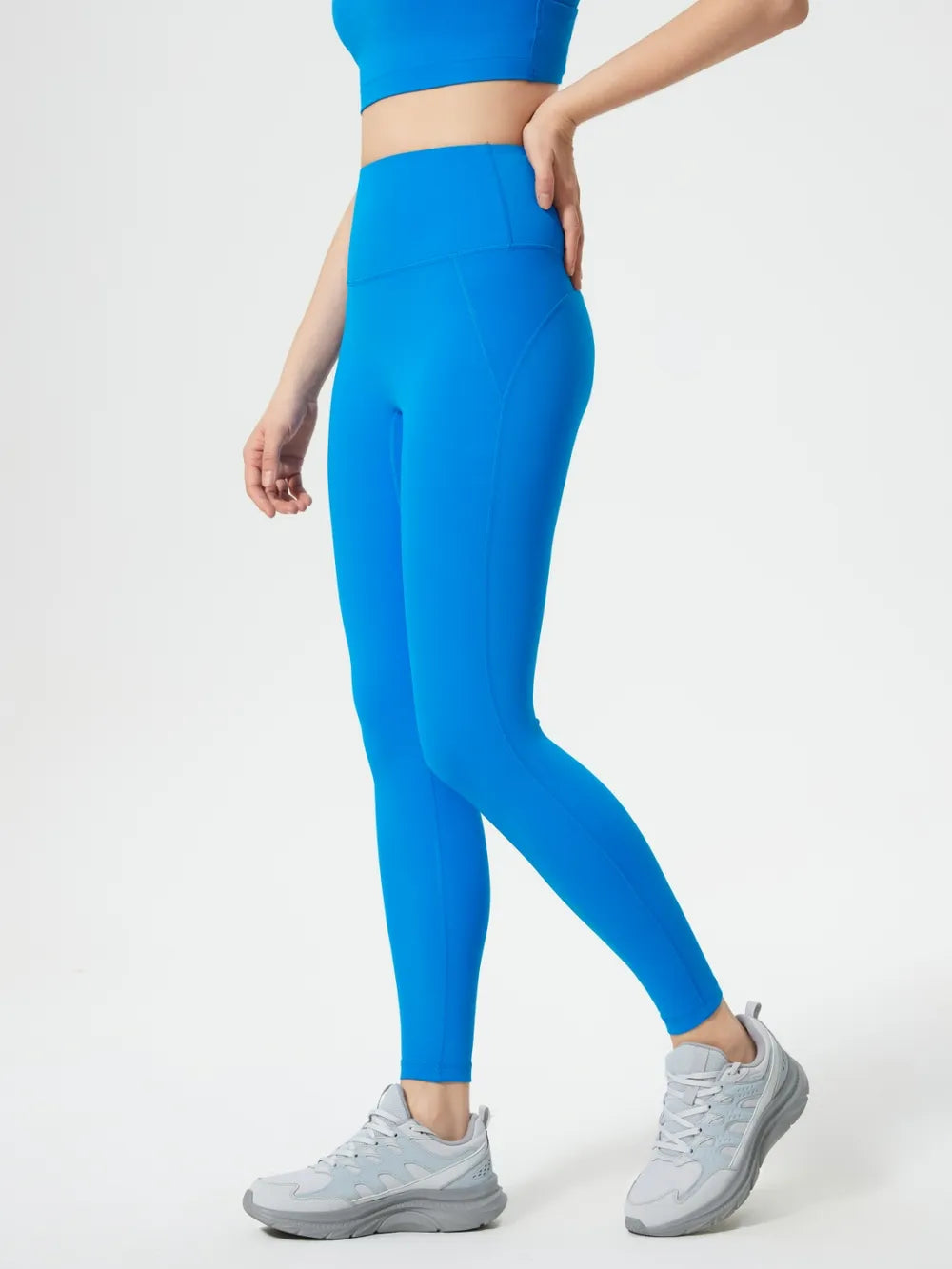 Wide Waistband Active Leggings in White for Women