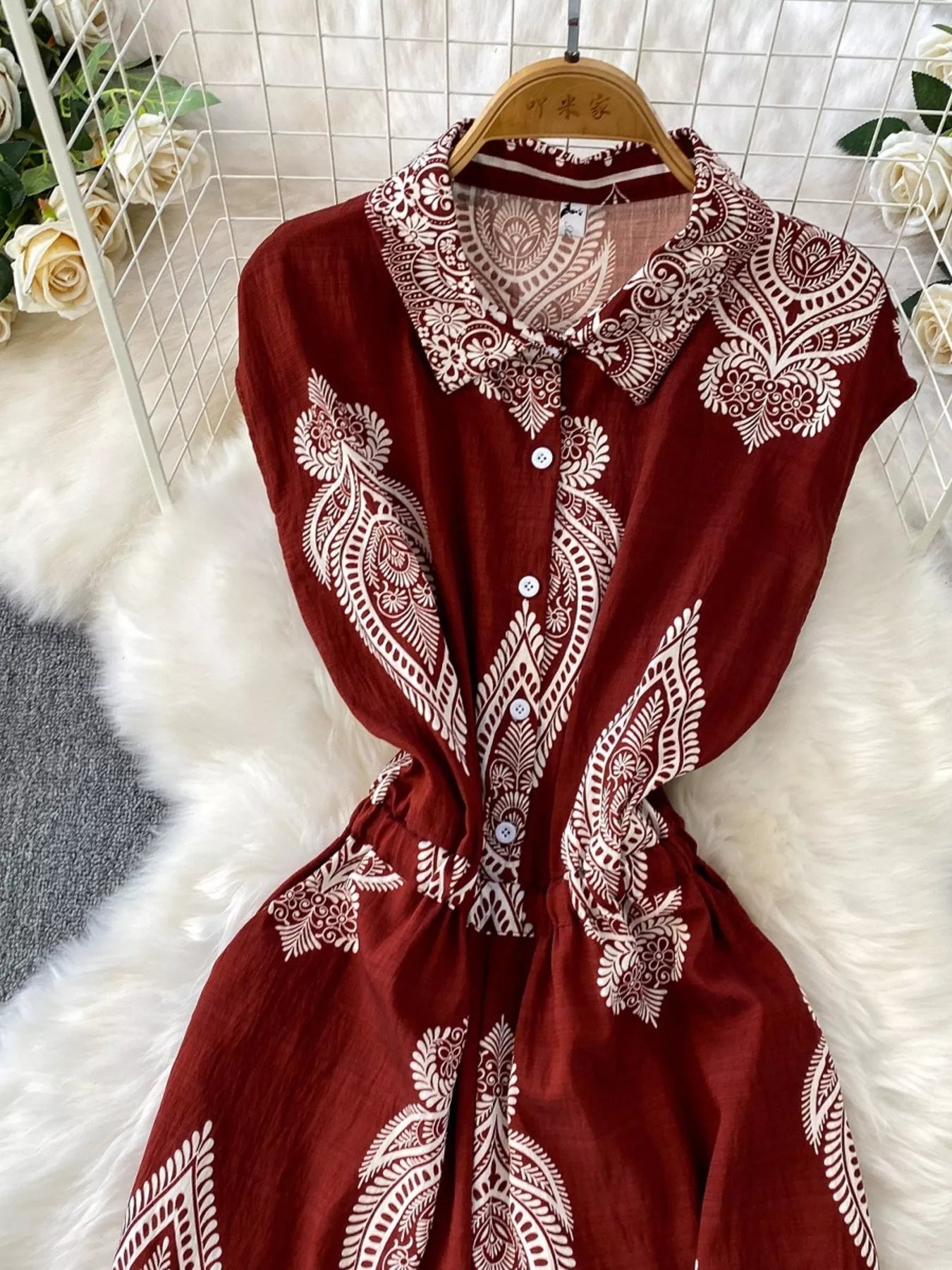 Green Button Front Wide Leg Jumpsuit for Women