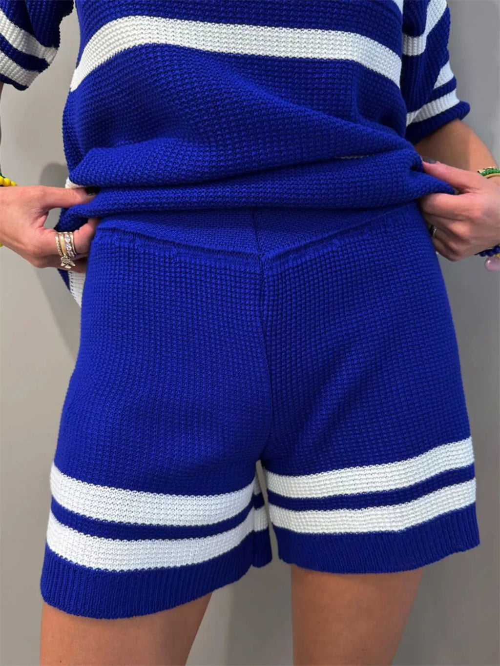 Brasil Two-Tone Top and Shorts Set in Blue for Women