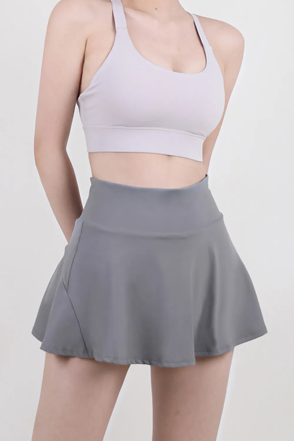 High Waist Pleated Active Skirt in Hot Pink for Women