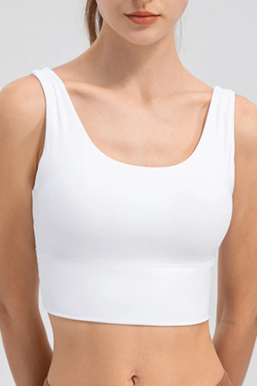 Scoop Neck Wide Strap Active Tank in Coral for Women