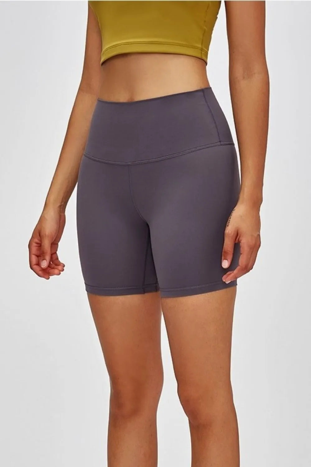 High Waist Training Shorts in Burgundy for Women