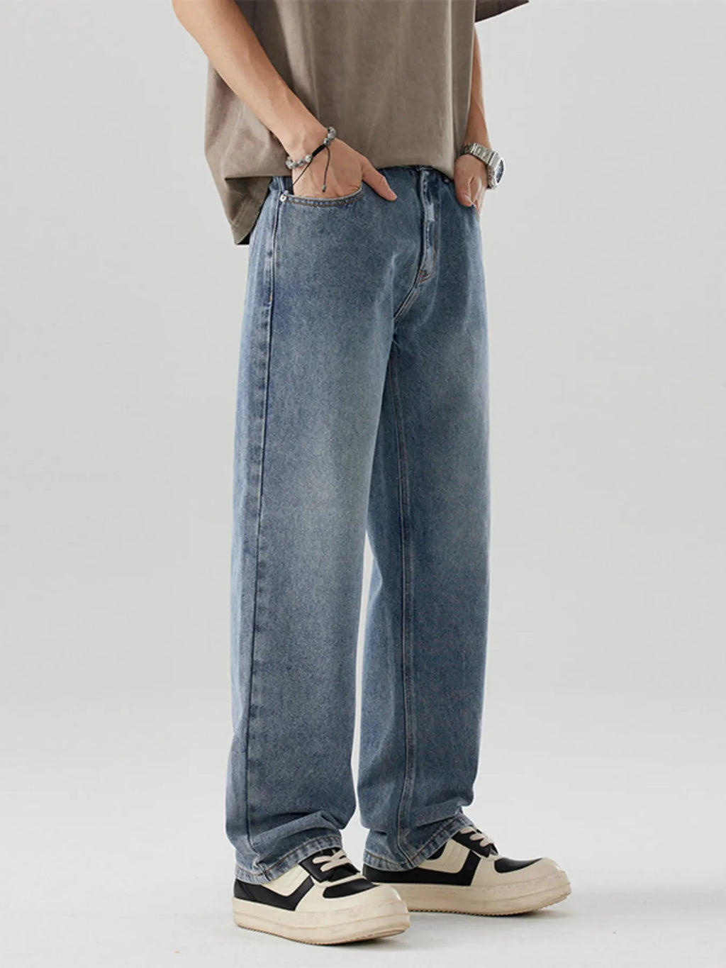 Wide Leg Jeans in Nostalgic Orchid for Men